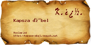 Kapsza Ábel névjegykártya