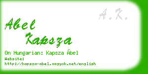 abel kapsza business card