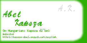 abel kapsza business card